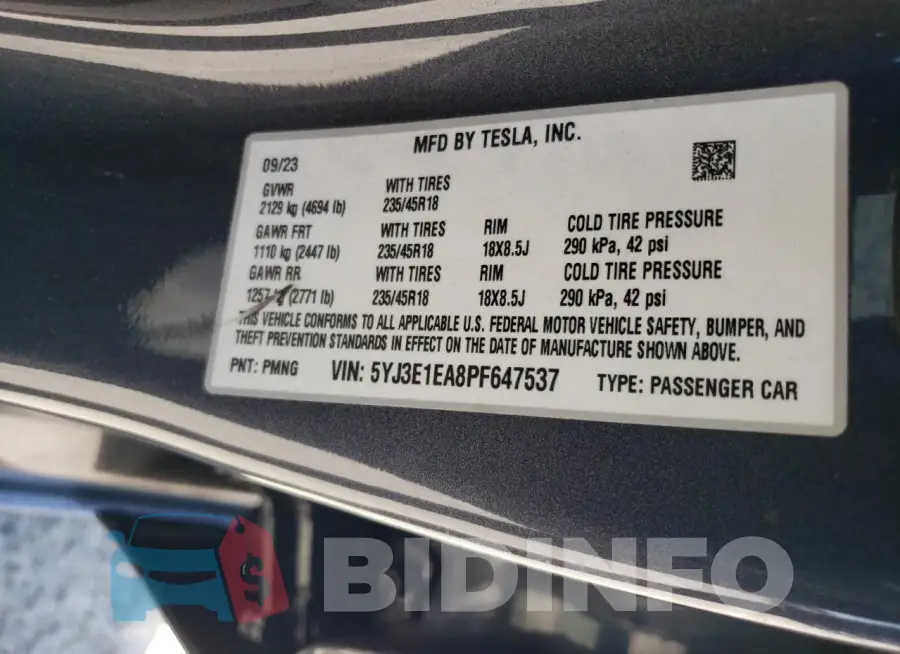 5YJ3E1EA8PF647537 Photo# 12