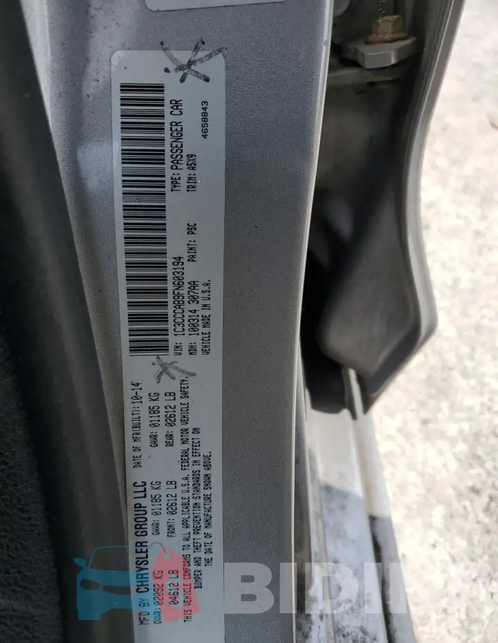 1C3CCCAB9FN603194 Photo# 12