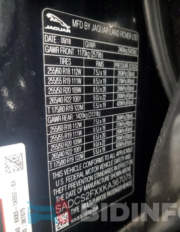 SADCS2FXXKA367075 Photo# 13