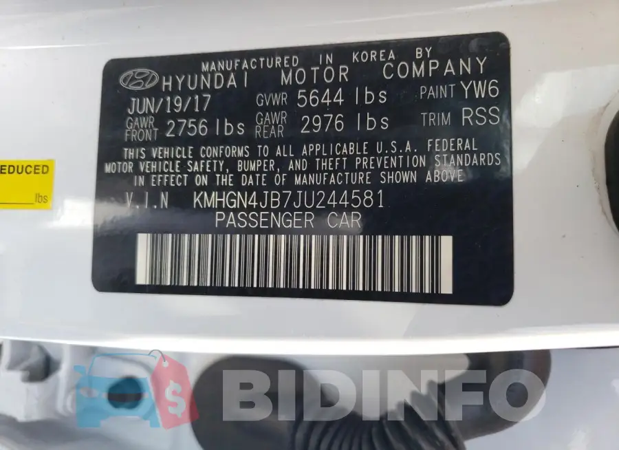 KMHGN4JB7JU244581 Photo# 12