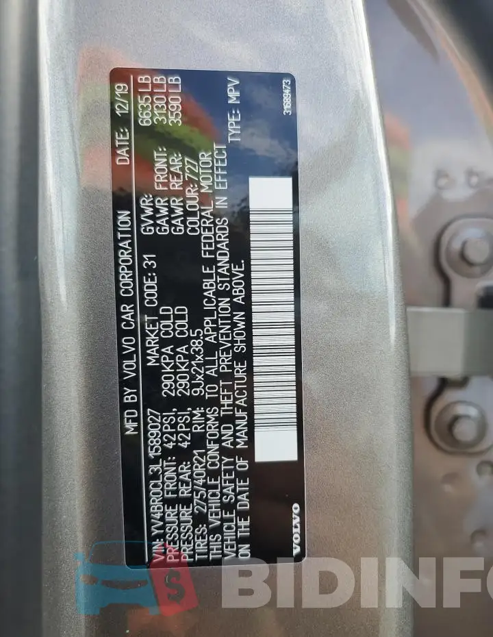 YV4BR0CL3L1589027 Photo# 14