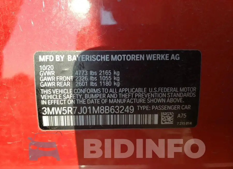 3MW5R7J01M8B63249 Photo# 12