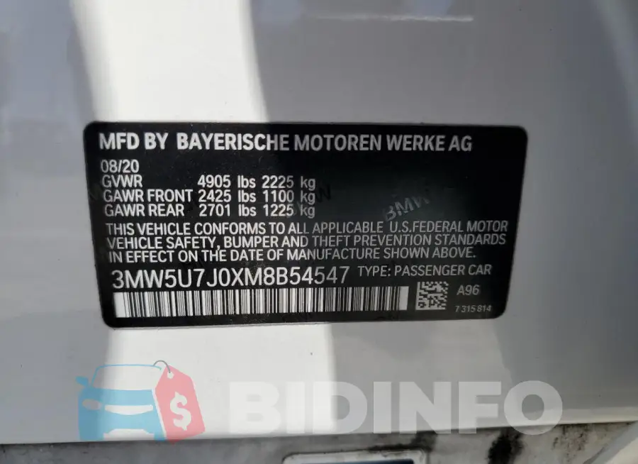 3MW5U7J0XM8B54547 Photo# 13