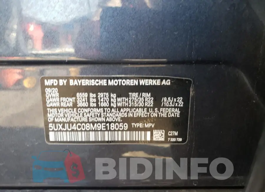 5UXJU4C08M9E18059 Photo# 13