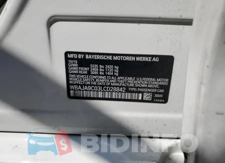 WBAJA9C03LCD28842 Photo# 12