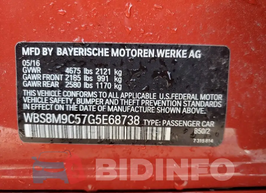 WBS8M9C57G5E68738 Photo# 13