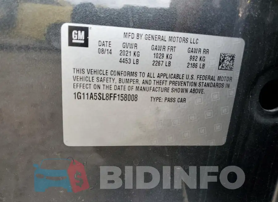 1G11A5SL8FF158008 Photo# 13