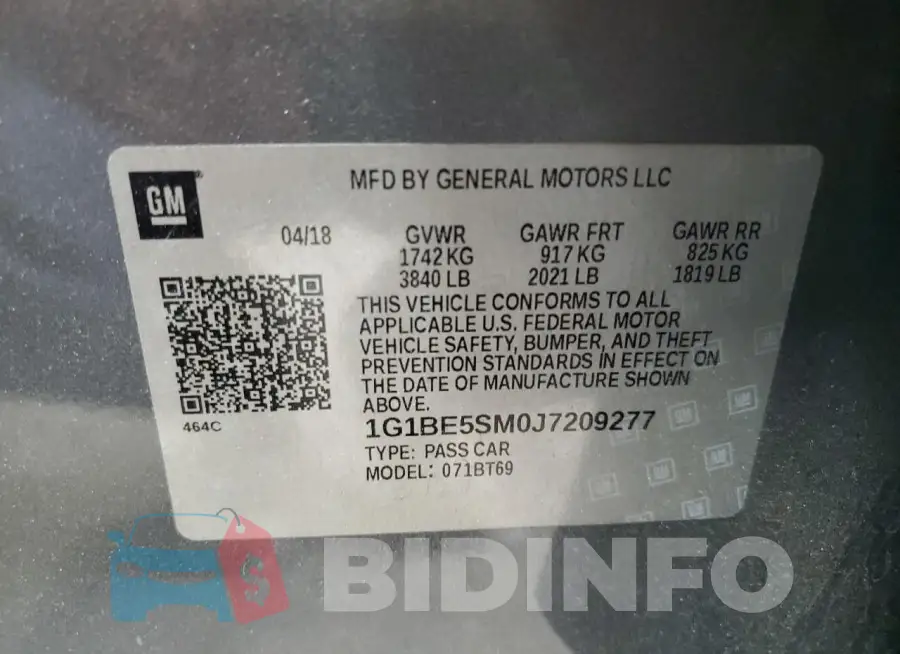 1G1BE5SM0J7209277 Photo# 12
