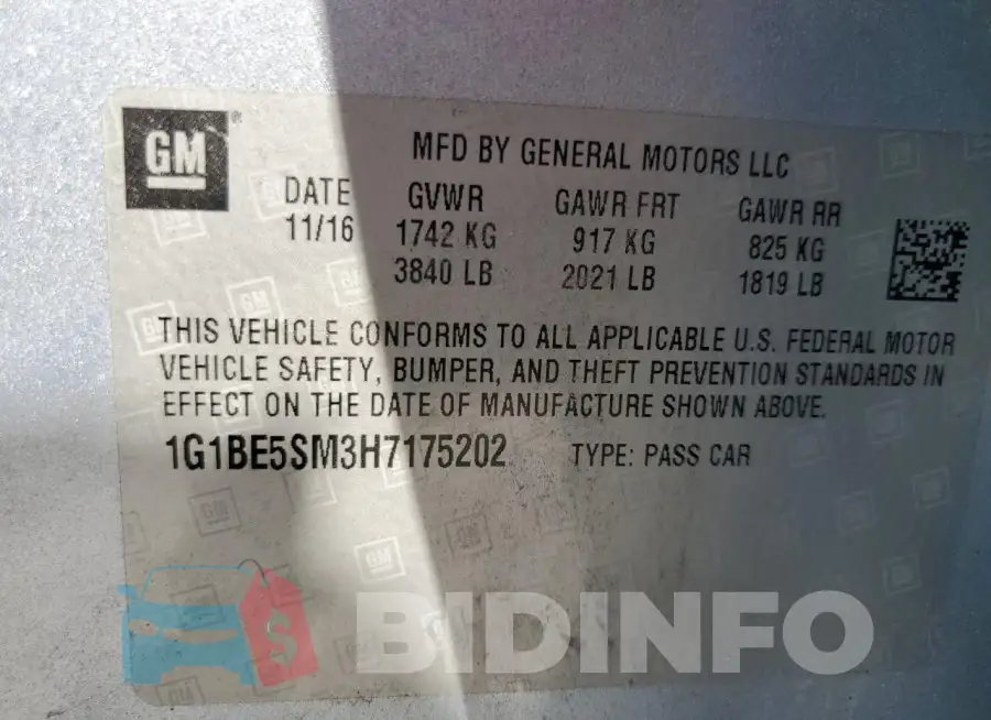 1G1BE5SM3H7175202 Photo# 13