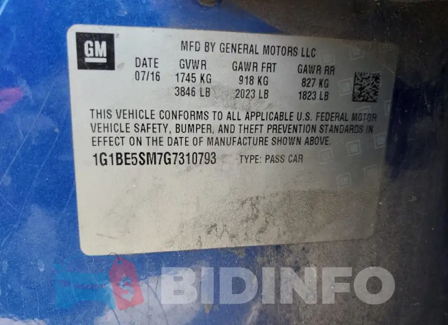 1G1BE5SM7G7310793 Photo# 12