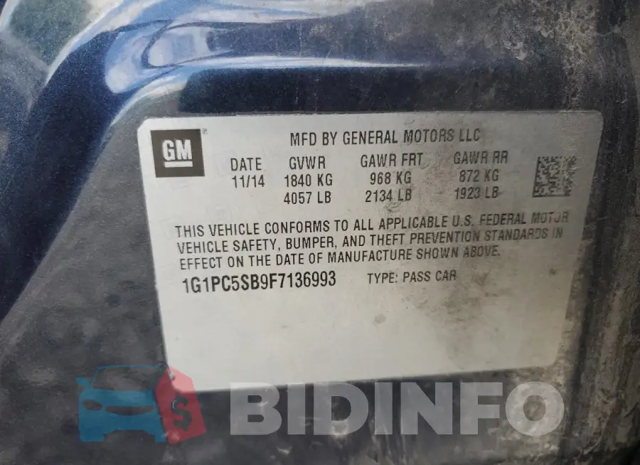 1G1PC5SB9F7136993 Photo# 12