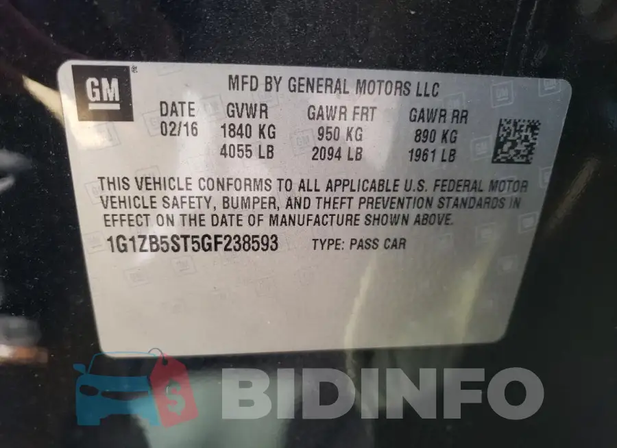 1G1ZB5ST5GF238593 Photo# 13