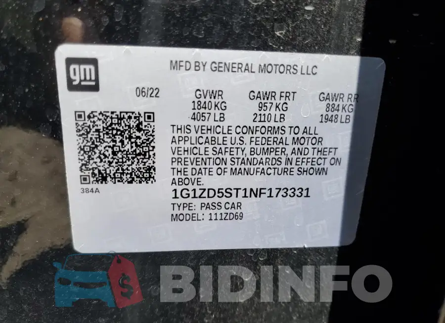 1G1ZD5ST1NF173331 Photo# 12