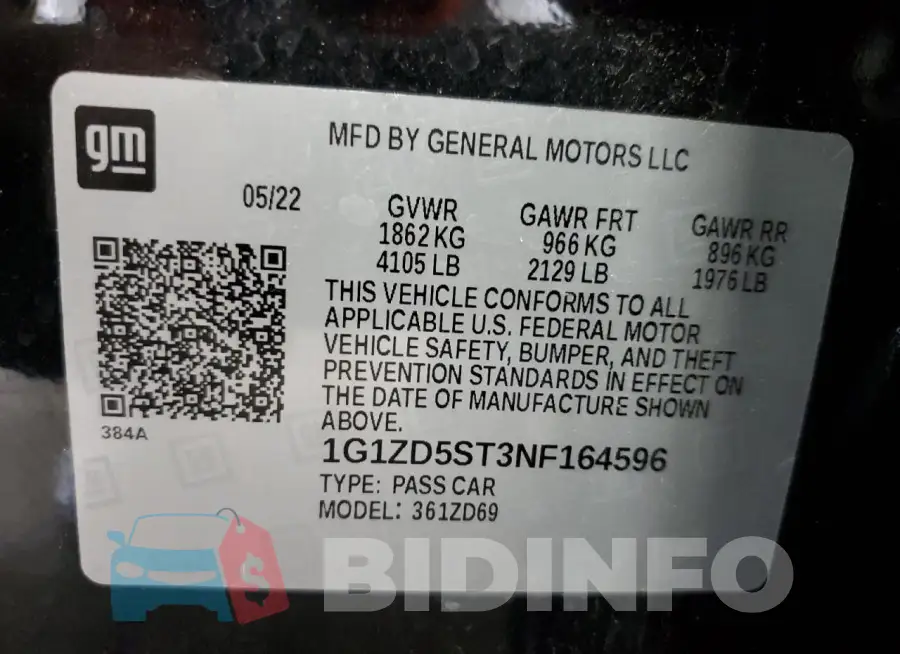1G1ZD5ST3NF164596 Photo# 12