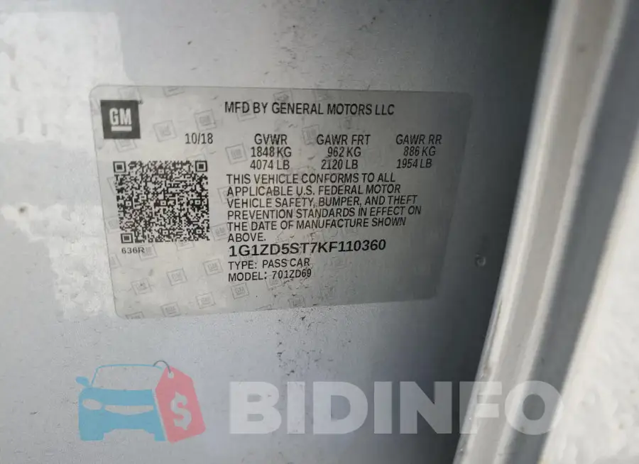 1G1ZD5ST7KF110360 Photo# 12