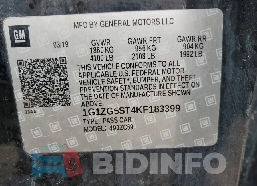 1G1ZG5ST4KF183399 Photo# 12