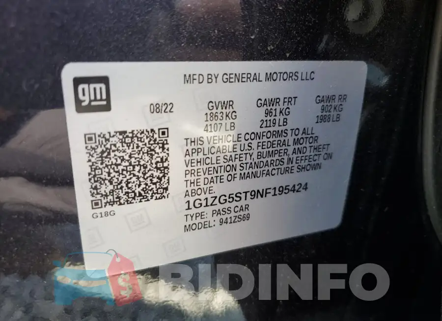 1G1ZG5ST9NF195424 Photo# 13