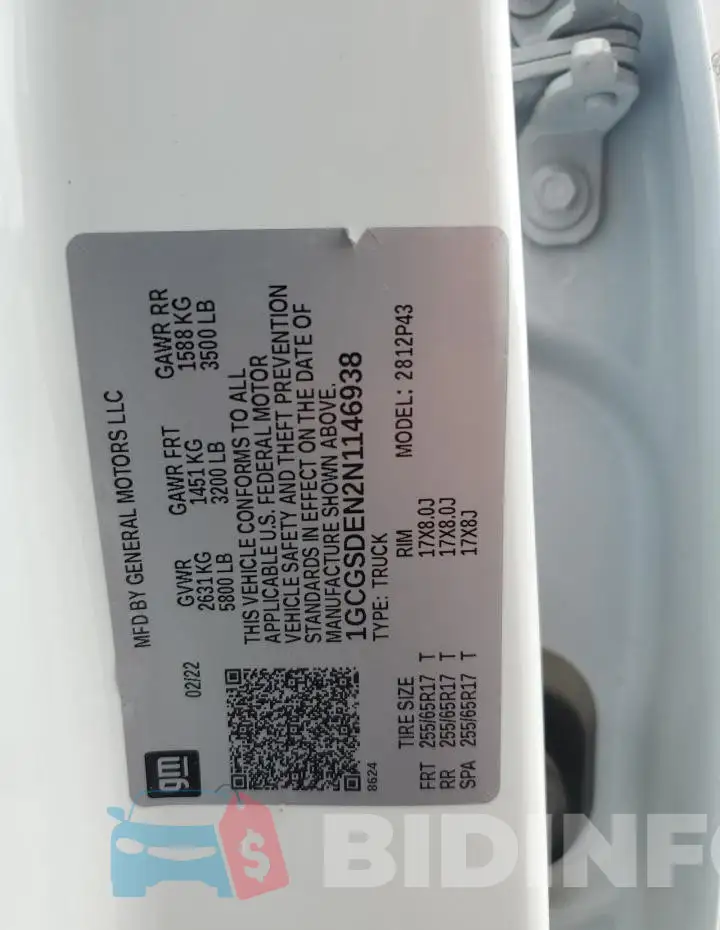 1GCGSDEN2N1146938 Photo# 12