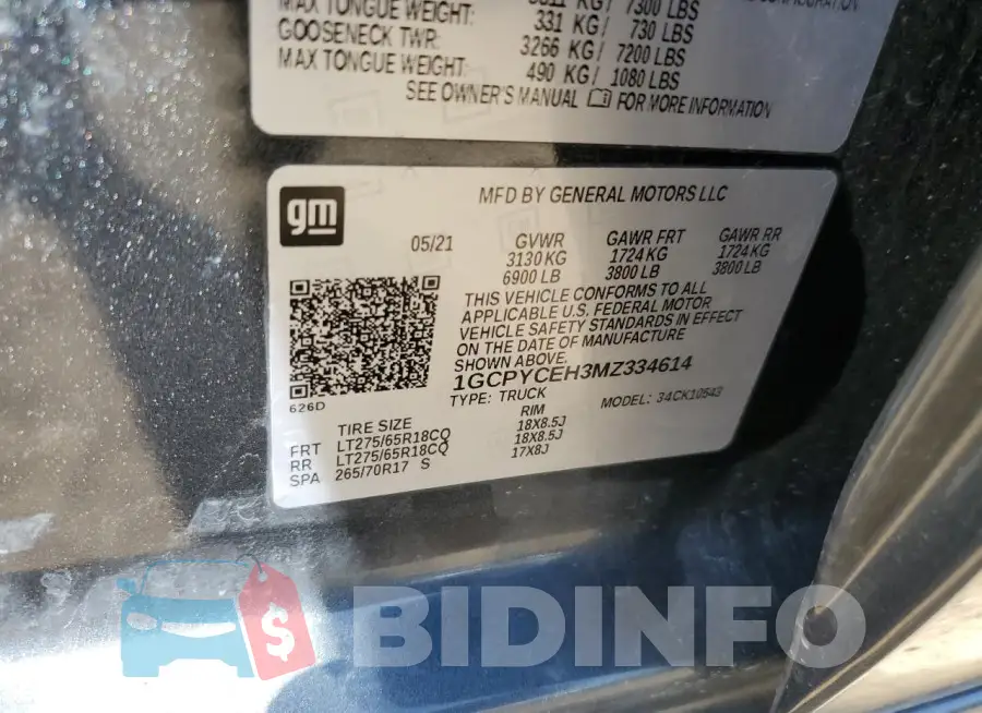1GCPYCEH3MZ334614 Photo# 12