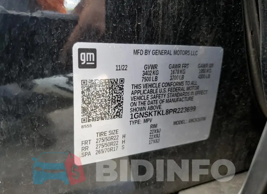 1GNSKTKL8PR223699 Photo# 13