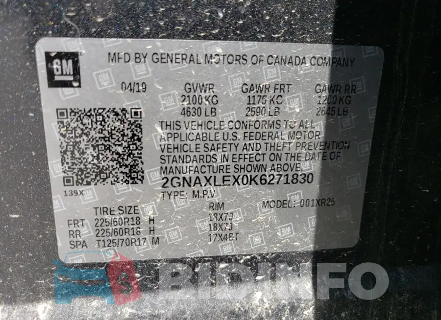 2GNAXLEX0K6271830 Photo# 13