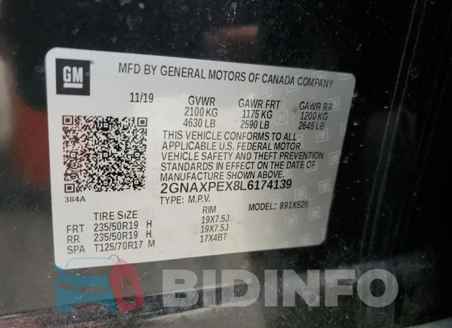 2GNAXPEX8L6174139 Photo# 13