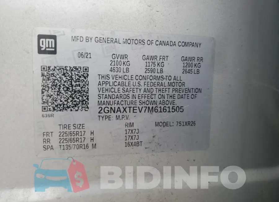 2GNAXTEV7M6161505 Photo# 13