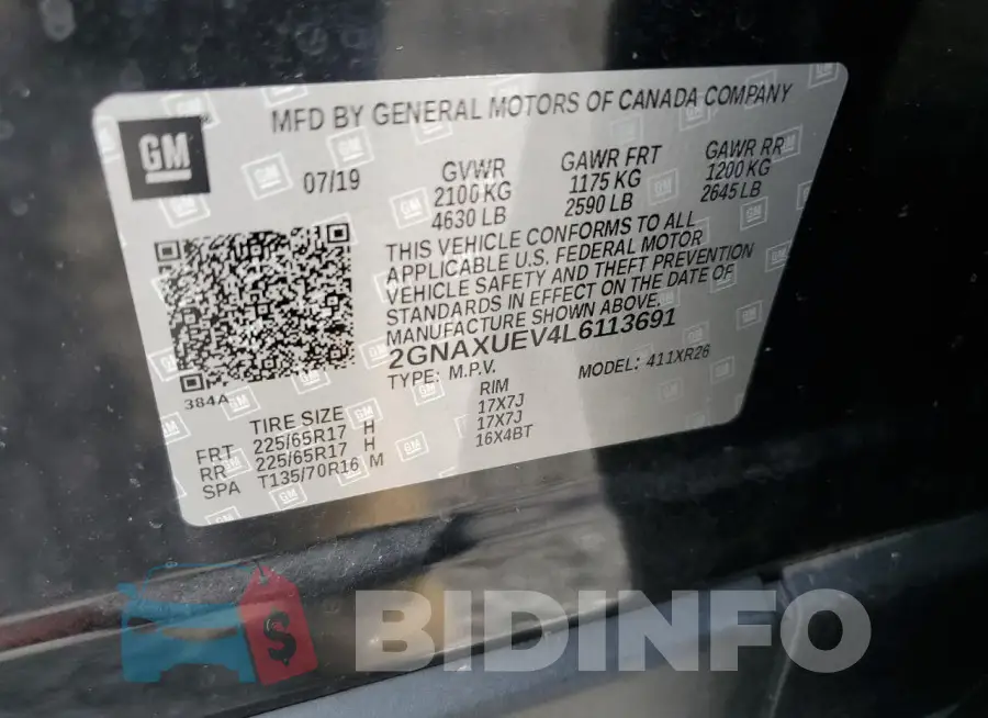2GNAXUEV4L6113691 Photo# 13