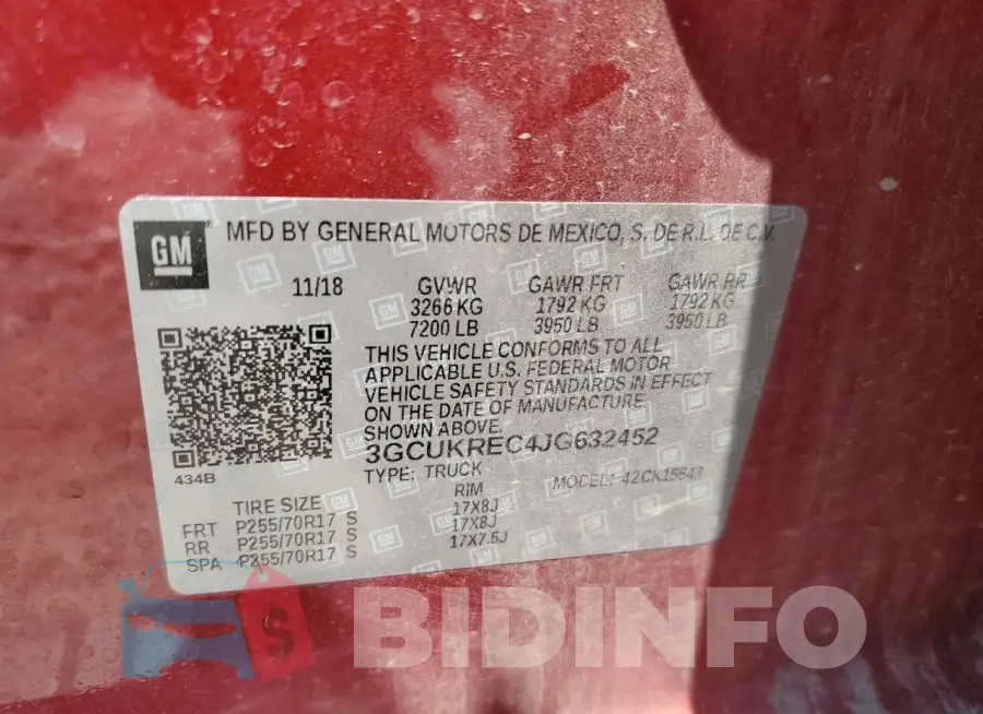 3GCUKREC4JG632452 Photo# 12