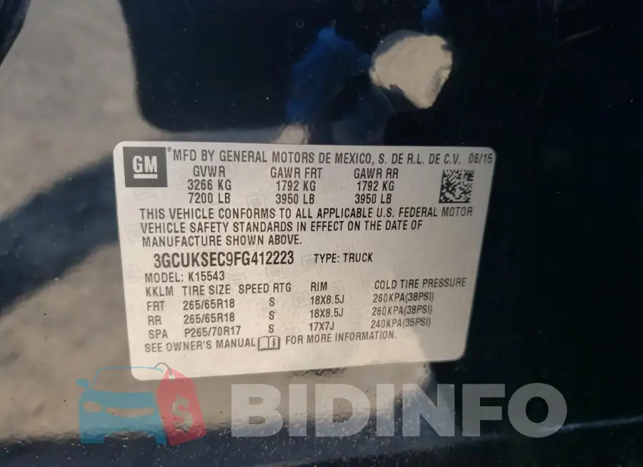 3GCUKSEC9FG412223 Photo# 13