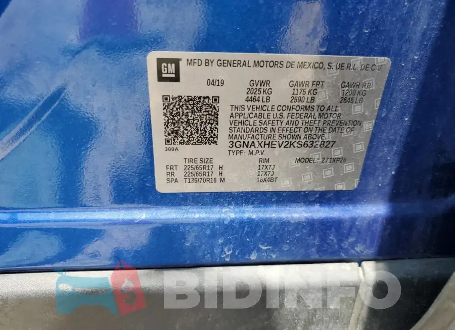 3GNAXHEV2KS632827 Photo# 13