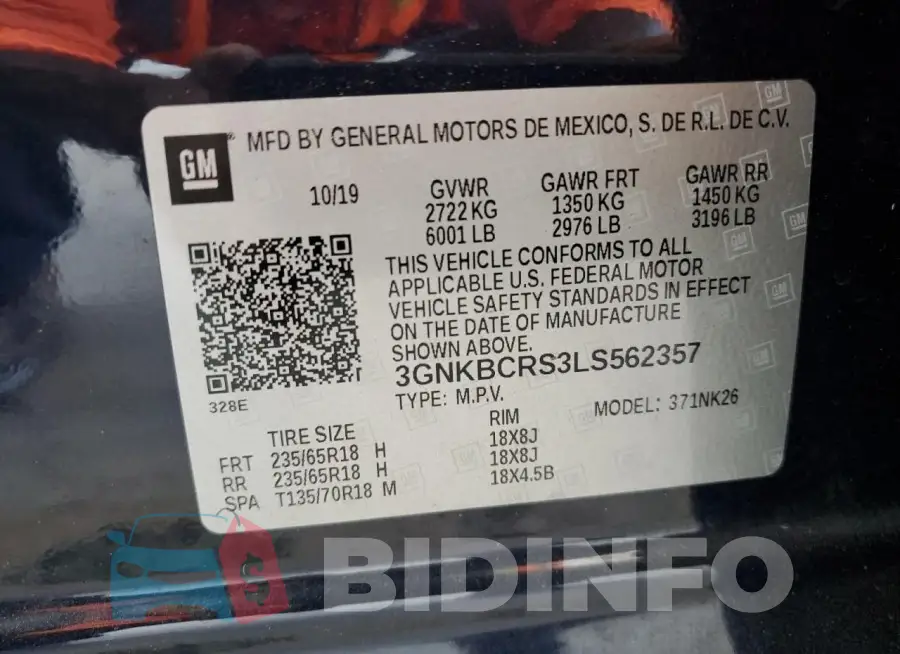 3GNKBCRS3LS562357 Photo# 13