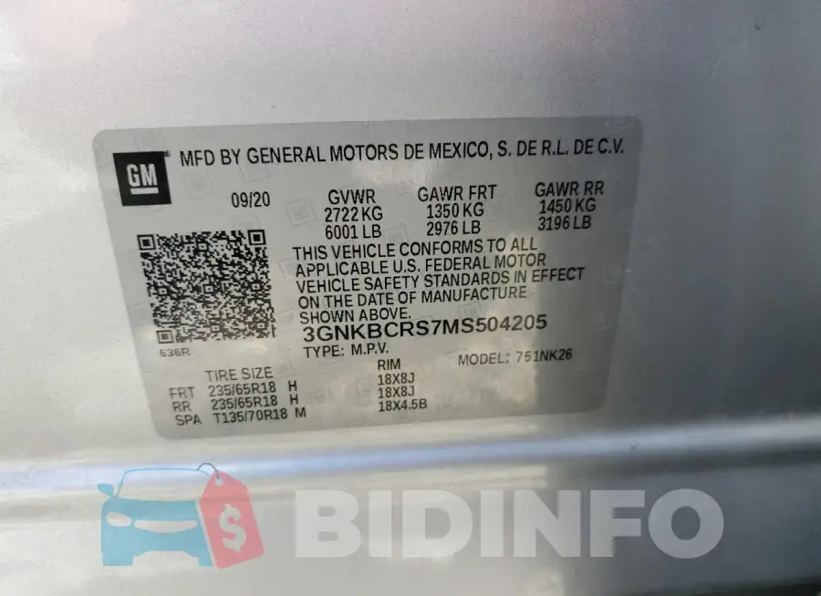 3GNKBCRS7MS504205 Photo# 14