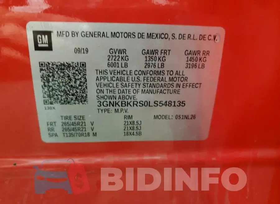 3GNKBKRS0LS548135 Photo# 14