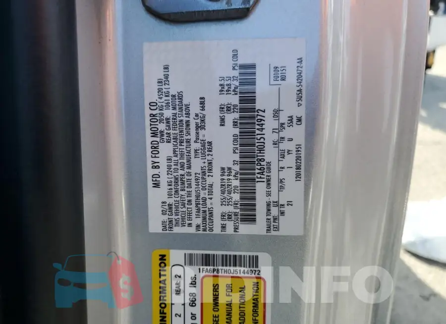 1FA6P8TH0J5144972 Photo# 13