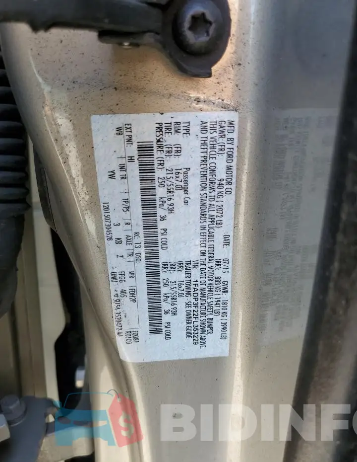 1FADP3F22FL353229 Photo# 12