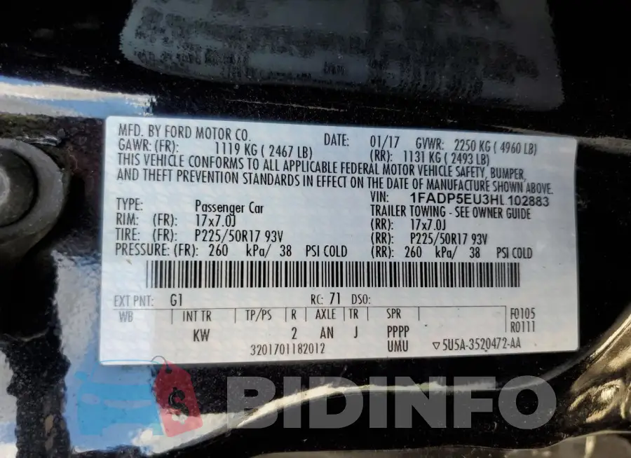 1FADP5EU3HL102883 Photo# 13