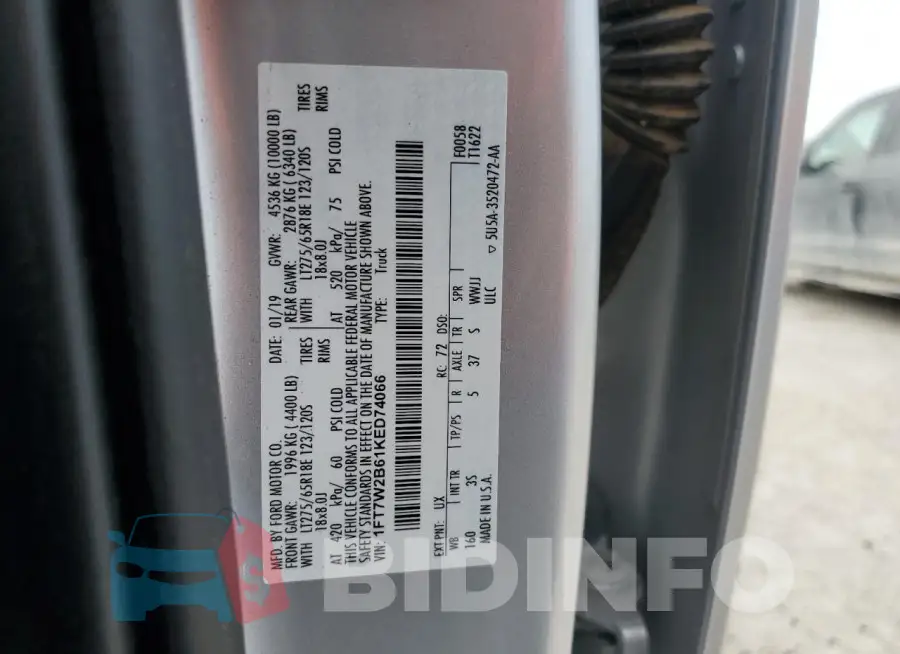 1FT7W2B61KED74066 Photo# 12