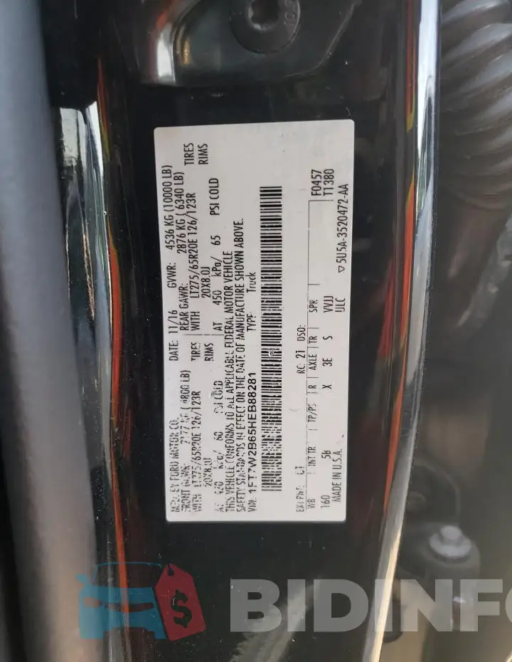 1FT7W2B65HEB88281 Photo# 12