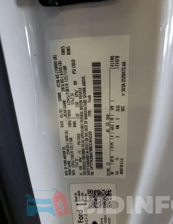 1FT7X2B67MEC93220 Photo# 13