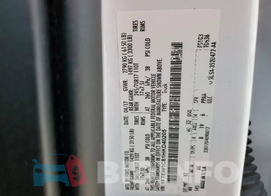 1FTEW1C81HKD40205 Photo# 12