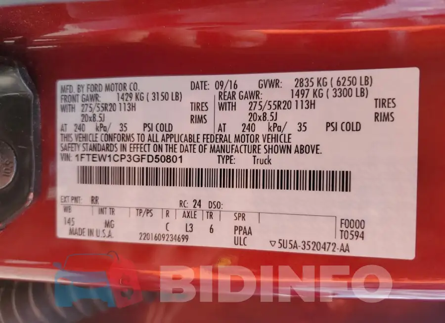1FTEW1CP3GFD50801 Photo# 12