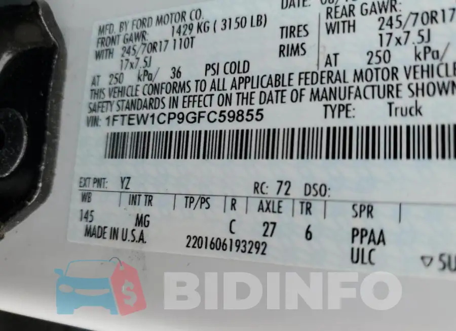 1FTEW1CP9GFC59855 Photo# 12