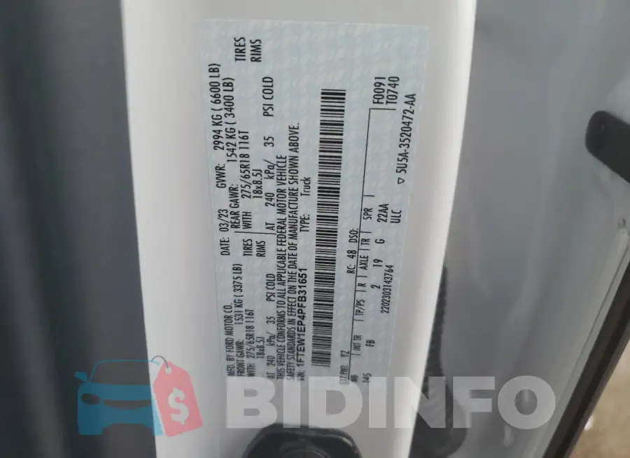 1FTEW1EP4PFB31651 Photo# 12