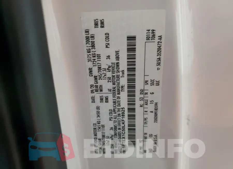 1FTEX1C50LKF18925 Photo# 12