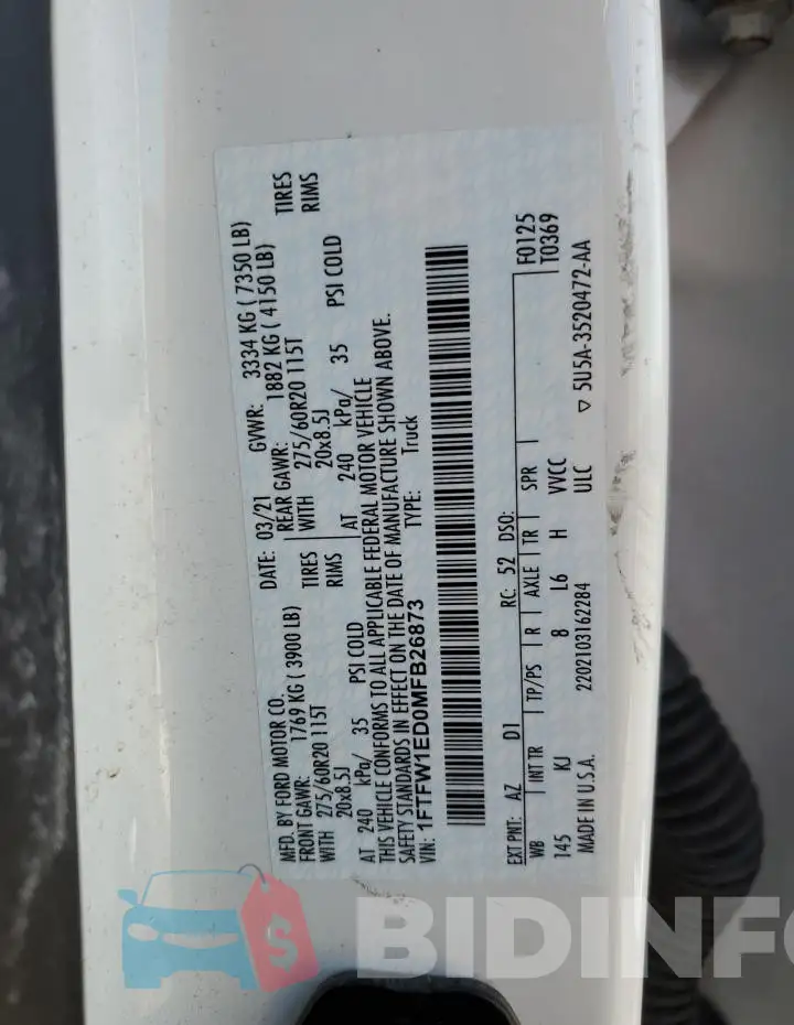1FTFW1ED0MFB26873 Photo# 12
