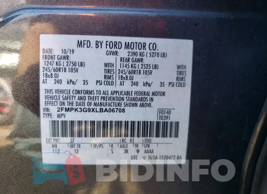 2FMPK3G9XLBA06708 Photo# 12