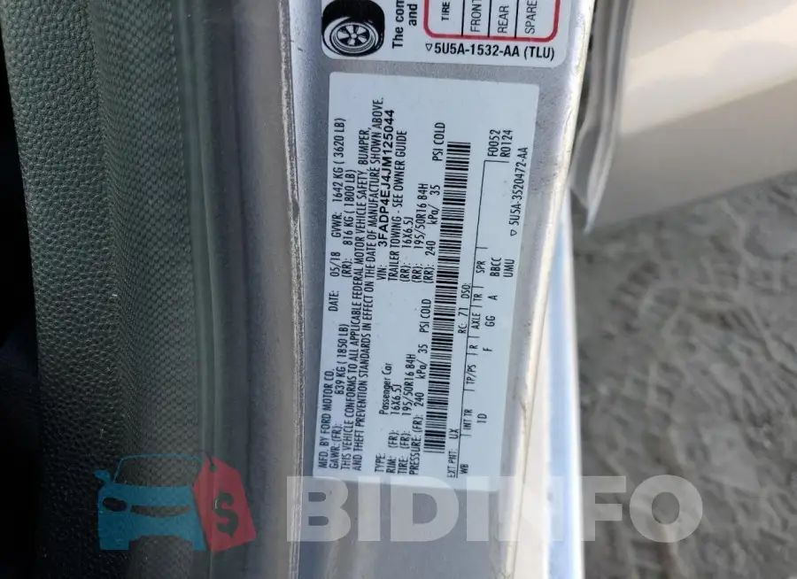 3FADP4EJ4JM125044 Photo# 12