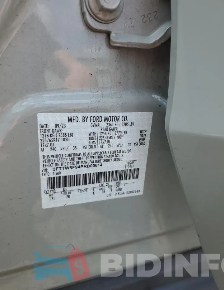 3FTTW8F94PRB00614 Photo# 12