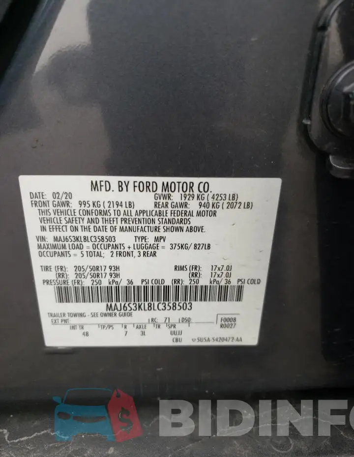 MAJ6S3KL8LC358503 Photo# 13